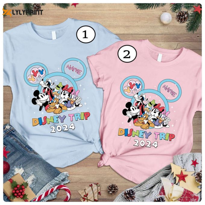 Disneyland Trip 2024 Shirt: Personalized Mickey &Amp;Amp; Friends Couple Family &Amp;Amp; Girl Group Vacation Shirts 1