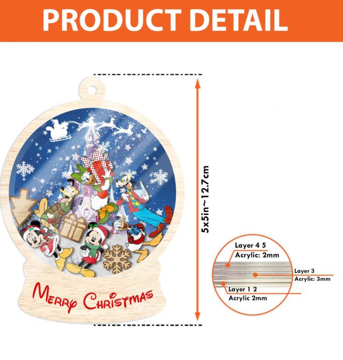Personalized Mickey And Friends Ornament Christmas Disney Ornament Minnie Daisy Donald Goofy Pluto Ornament Gift Christmas Tree 4