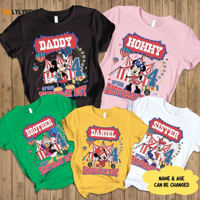 Personalized Mickey Circus Birthday Shirt, Mickey Mouse Birthday Shirt, Mickey Birthday Family Shirt, Birthday Gift For Boy, Girl, Kids 1