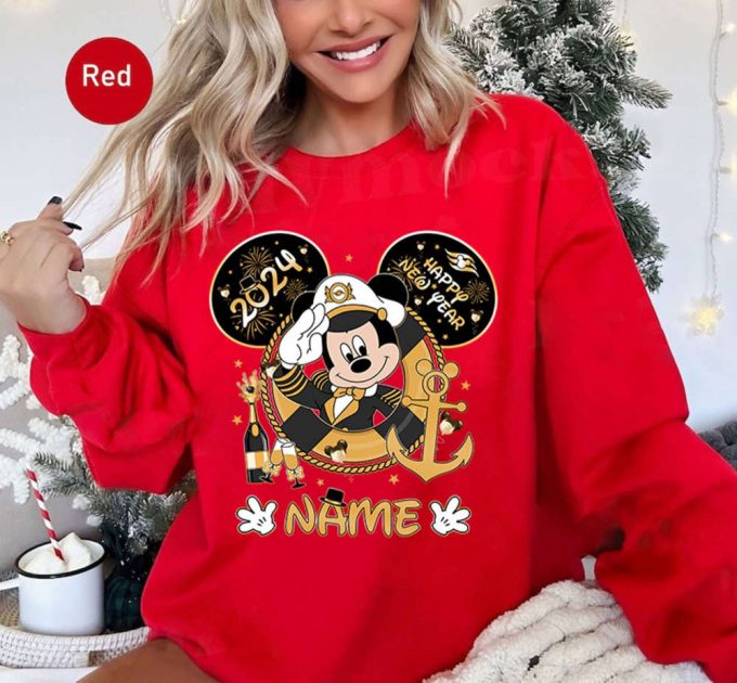2024 Personalized Mickey Cruise &Amp; Disneyland Family New Year S Eve Shirt - Customizable Disney Vacation Attire 3