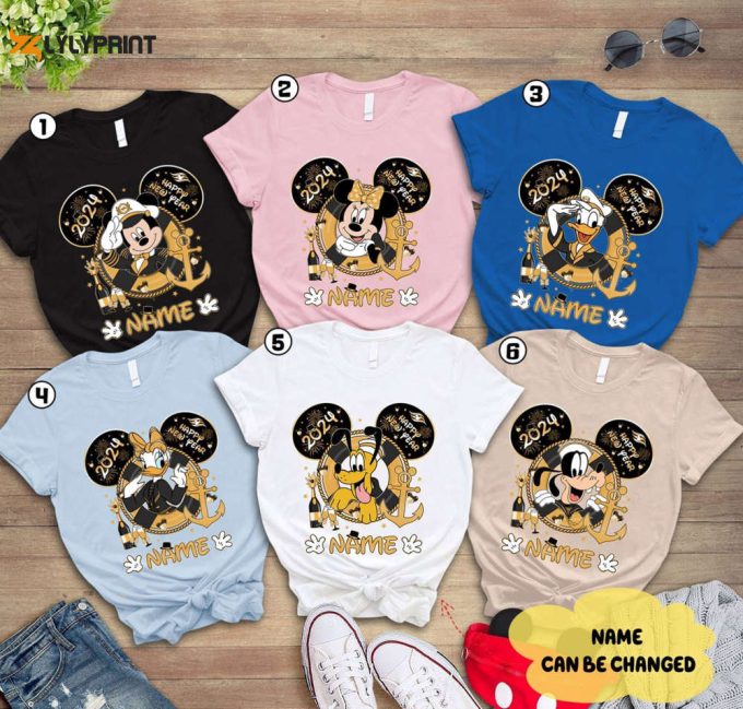 2024 Personalized Mickey Cruise &Amp;Amp; Disneyland Family New Year S Eve Shirt - Customizable Disney Vacation Attire 1