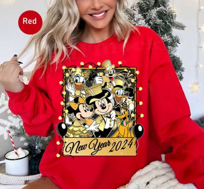 2024 Disneyland Trip: Personalized Mickey &Amp; Friends Shirt Happy New Year Wdw Vacation &Amp; Christmas Gift 3