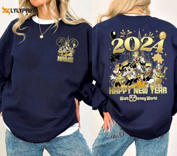 Custom Mickey &Amp;Amp; Friends New Year 2024 Shirt - Personalized Disney Trip Family Tee 1