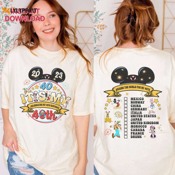 Custom Mickey It S My 40Th Birthday Png - Personalized Epcot Drinking Team Digital Download 1