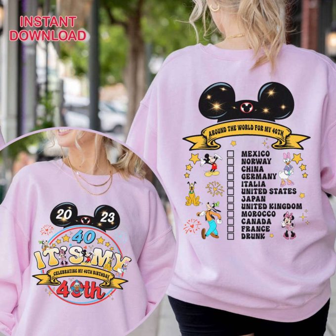 Custom Mickey It S My 40Th Birthday Png - Personalized Epcot Drinking Team Digital Download 2