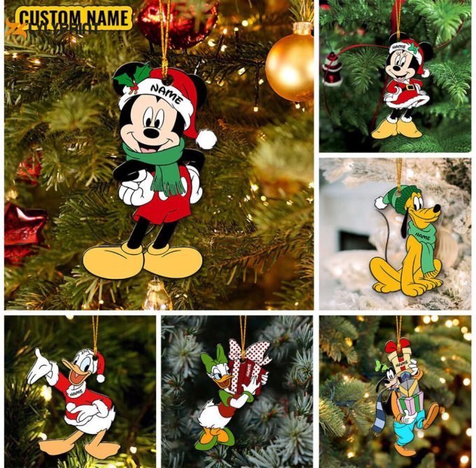 Personalized Name Disney Characters Ornament Christmas Mickey And Friends Ornament Christmas Baby Gift Minnie Donald Daisy Goofy Pluto 1
