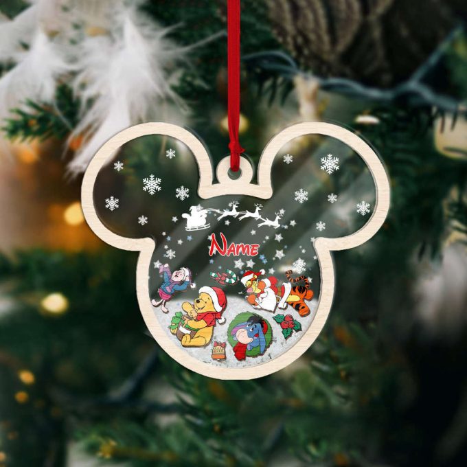 Personalized Name Disney Winnie The Pooh Ornament Pooh And Friends Ornament Disney Christmas Ornament Mickey Head Ornament 4