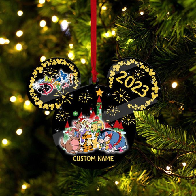 Personalized Name Disney Winnie The Pooh Ornament Pooh And Friends Ornament Mikey Head Ornament Disney Castle Ornament Mickey Ears 3