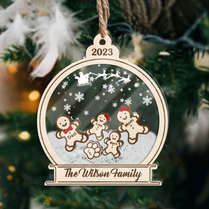 Personalized Name Gingerbread Family Ornament Gingerbread Ornament Family Christmas 2023 Ornament Christmas Tree Ornament 3