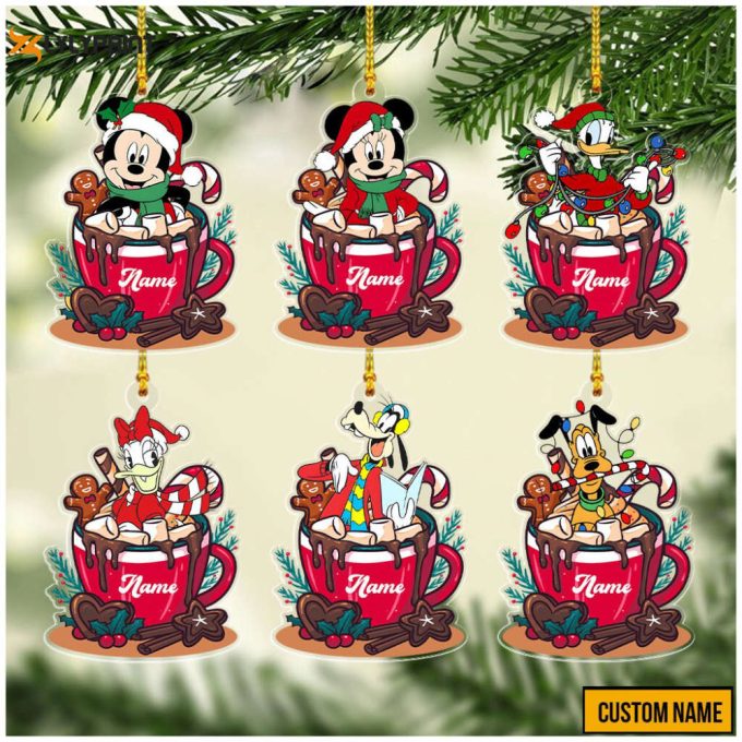 Personalized Name Mickey And Friends Ornament Gift For Christmas Christmas Cup Tea Ornament Minnie Daisy Donald Goofy Pluto 1