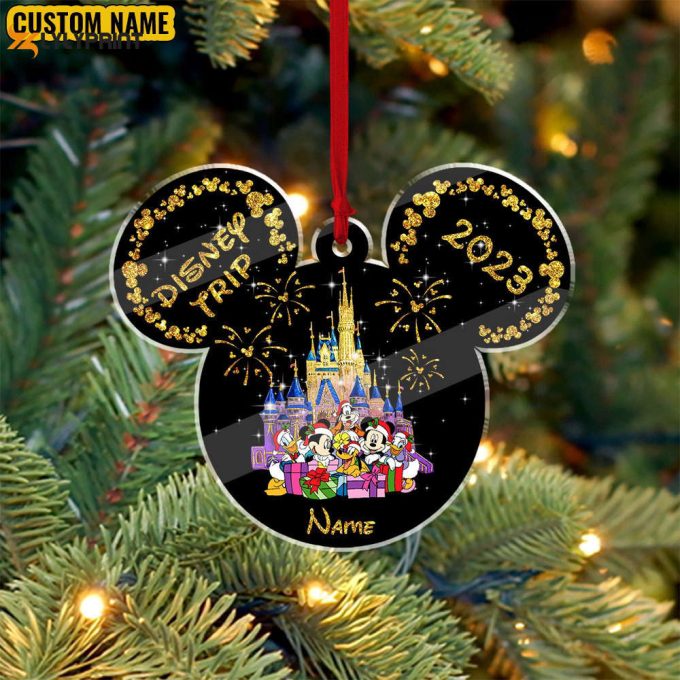 Personalized Name Mickey And Friends Ornament Mikey Head Ornament Disney Castle Ornament Mickey Ears Minnie Daisy Goofy Donald Pluto 1