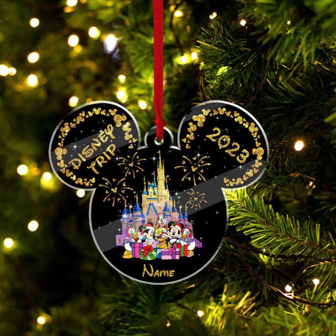 Personalized Name Mickey And Friends Ornament Mikey Head Ornament Disney Castle Ornament Mickey Ears Minnie Daisy Goofy Donald Pluto 4