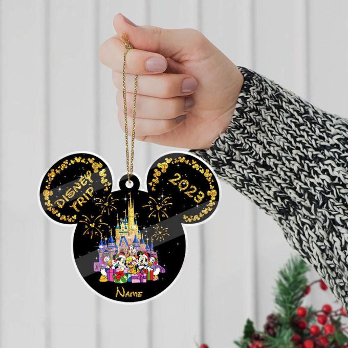 Personalized Name Mickey And Friends Ornament Mikey Head Ornament Disney Castle Ornament Mickey Ears Minnie Daisy Goofy Donald Pluto 5