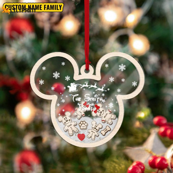 Personalized Name Mickey Family Ornament Disney Gingerbread Ornament Family Christmas 2023 Ornament Christmas Tree Ornament 1