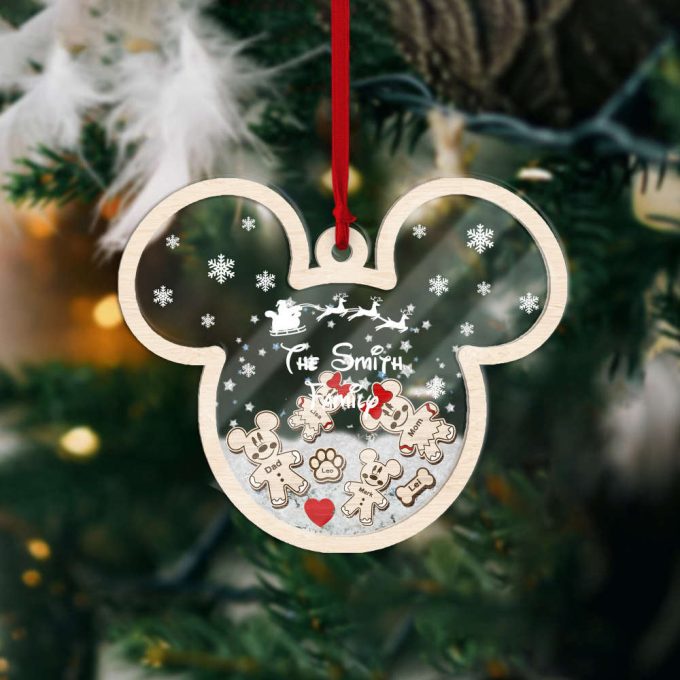 Personalized Name Mickey Family Ornament Disney Gingerbread Ornament Family Christmas 2023 Ornament Christmas Tree Ornament 2