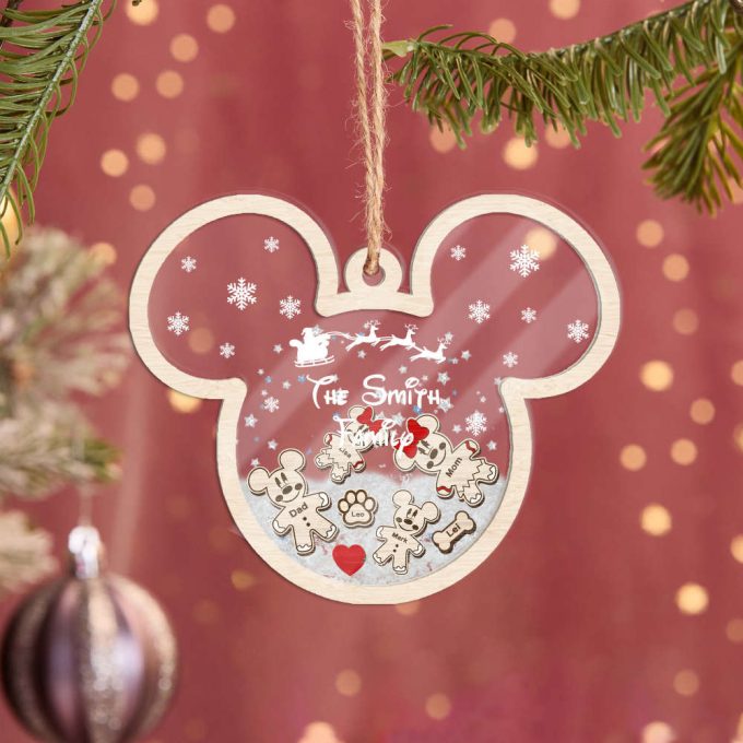 Personalized Name Mickey Family Ornament Disney Gingerbread Ornament Family Christmas 2023 Ornament Christmas Tree Ornament 3