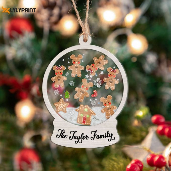 Personalized Name Mickey Ornament Disney Mickey Or Minnie Gingerbread Ornament Family Christmas 2023 Ornament Christmas Tree Ornament 1