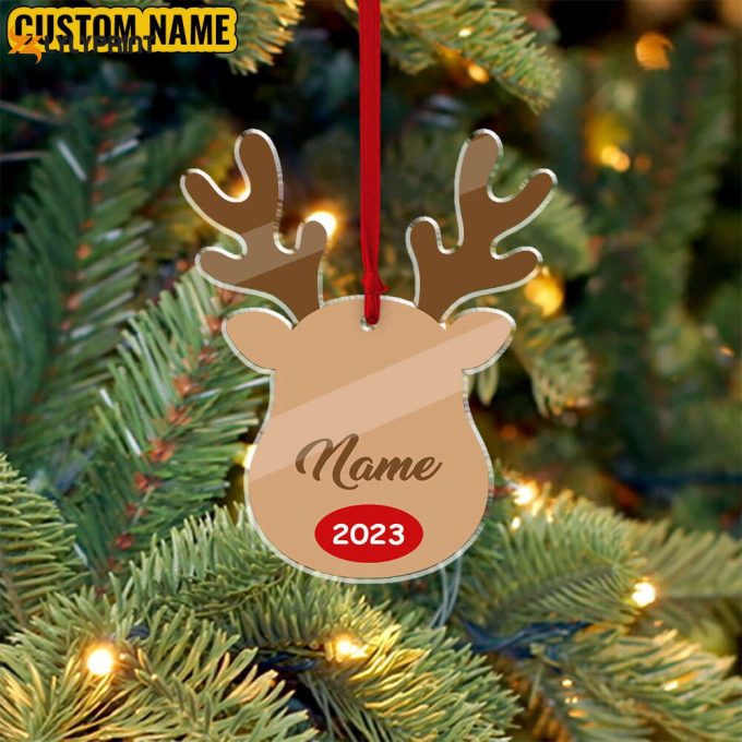 Personalized Name Reindeer Ornament Custom Reindeer Family Ornaments Reindeer Christmas Ornament Christmas Tree Ornament 1