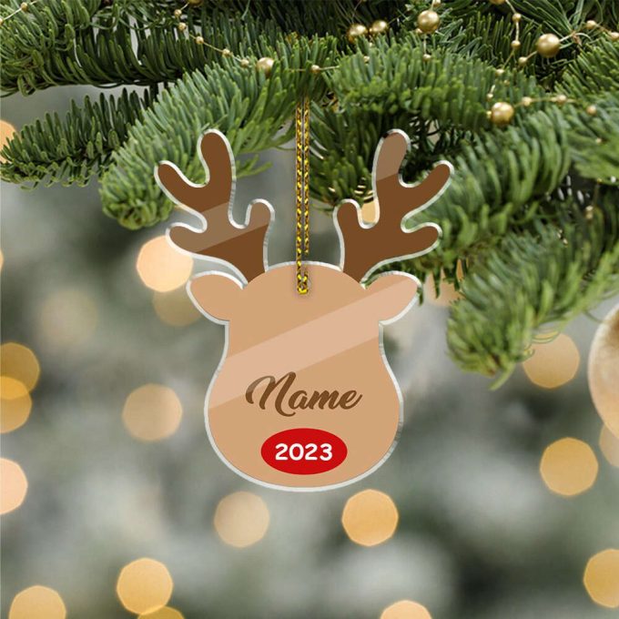 Personalized Name Reindeer Ornament Custom Reindeer Family Ornaments Reindeer Christmas Ornament Christmas Tree Ornament 3