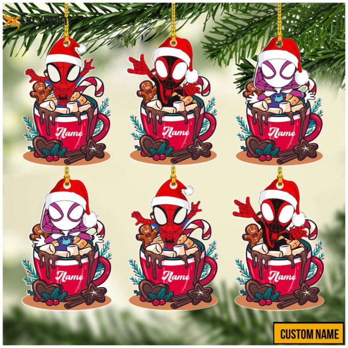 Personalized Name Spidey And His Amazing Friends Ornament Spidey Cup Tea Ornament Superhero Ornament Disney Ornamentmarvel Ornament 1