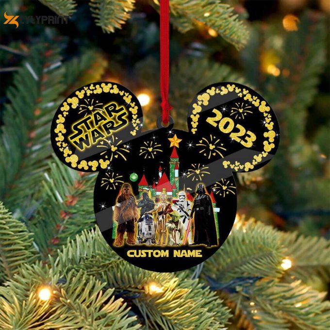 Personalized Name Star Wars Christmas Ornament Star Wars Characters Christmas Mikey Head Ornament Mickey Ears Ornament 1