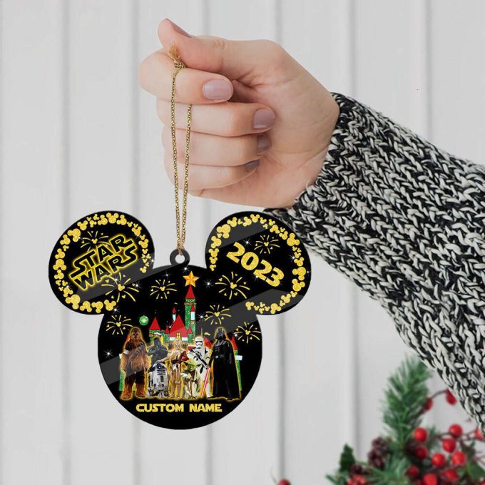 Personalized Name Star Wars Christmas Ornament Star Wars Characters Christmas Mikey Head Ornament Mickey Ears Ornament 3