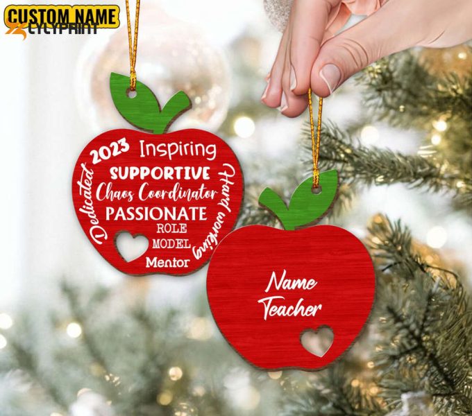 Personalized Name Teacher Christmas Ornament Christmas Teacher Gift Teacher Appreciation Gifts Teacher Thank You Gifts Christmas Decor 1
