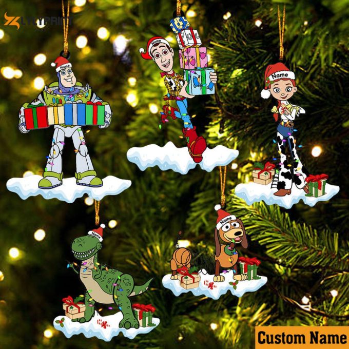 Personalized Name Toy Story Characters Ornament Christmas Toy Story Ornament Christmas Baby Gift Woody Lightyear Jessie Rex Slinky Gift 1