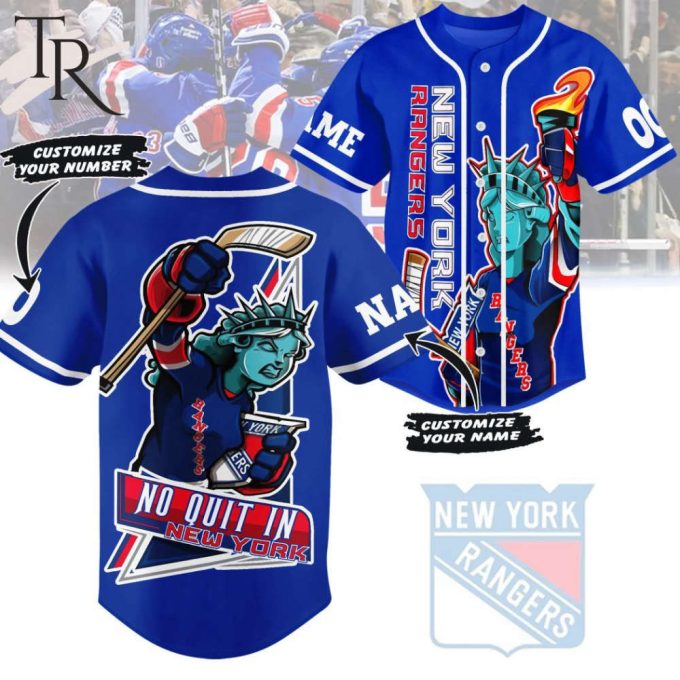 Personalized New York Rangers Baseball Jersey Custom For Fans Bj0072 2