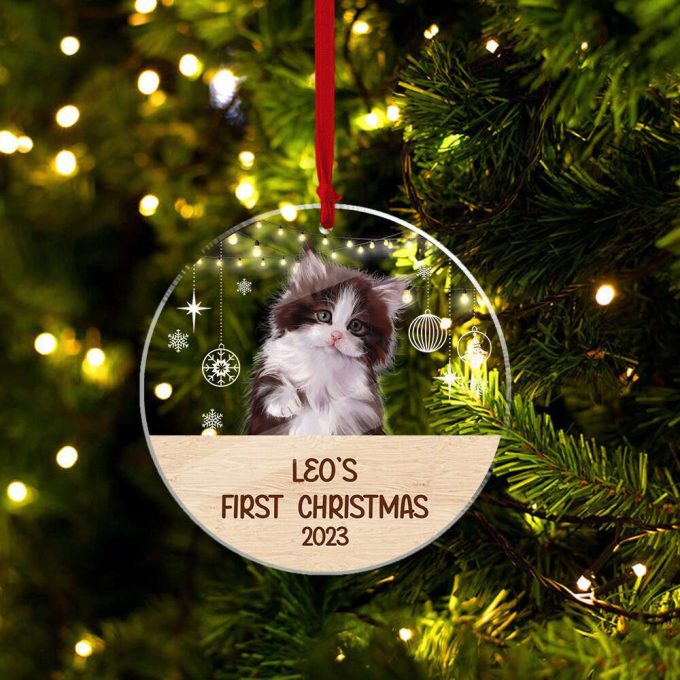 Personalized Pet Ornament Cat First Christmas Ornament Photo Ornament Gift For Cat Cat Christmas Ornament Christmas Tree Decor 3
