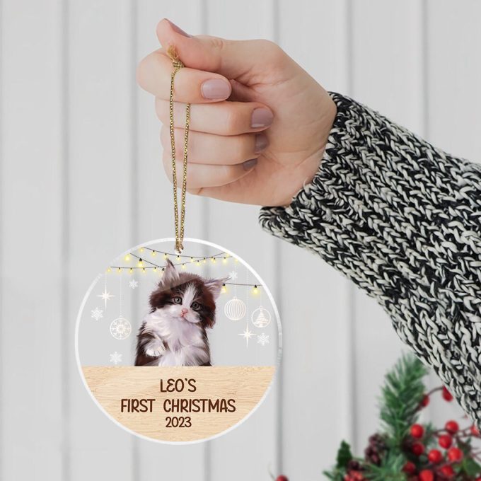 Personalized Pet Ornament Cat First Christmas Ornament Photo Ornament Gift For Cat Cat Christmas Ornament Christmas Tree Decor 4