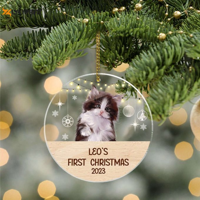 Personalized Pet Ornament Cat First Christmas Ornament Photo Ornament Gift For Cat Cat Christmas Ornament Christmas Tree Decor 1