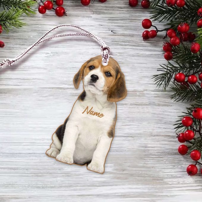 Personalized Pet Ornament Dog Name Ornament Custom Dog'S Photo Ornament Dog Lovers Gift Pet Photo Gift Christmas Decor 2