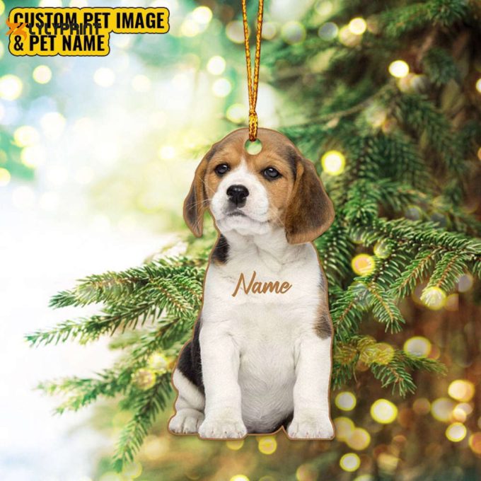 Personalized Pet Ornament Dog Name Ornament Custom Dog'S Photo Ornament Dog Lovers Gift Pet Photo Gift Christmas Decor 1