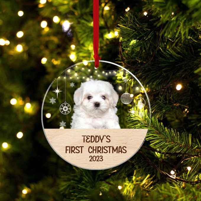 Personalized Pet Ornament Using Pet'S Photo Name Dog First Christmas Ornament Gift For Dog Dog Ornament Christmas Tree Decor 3
