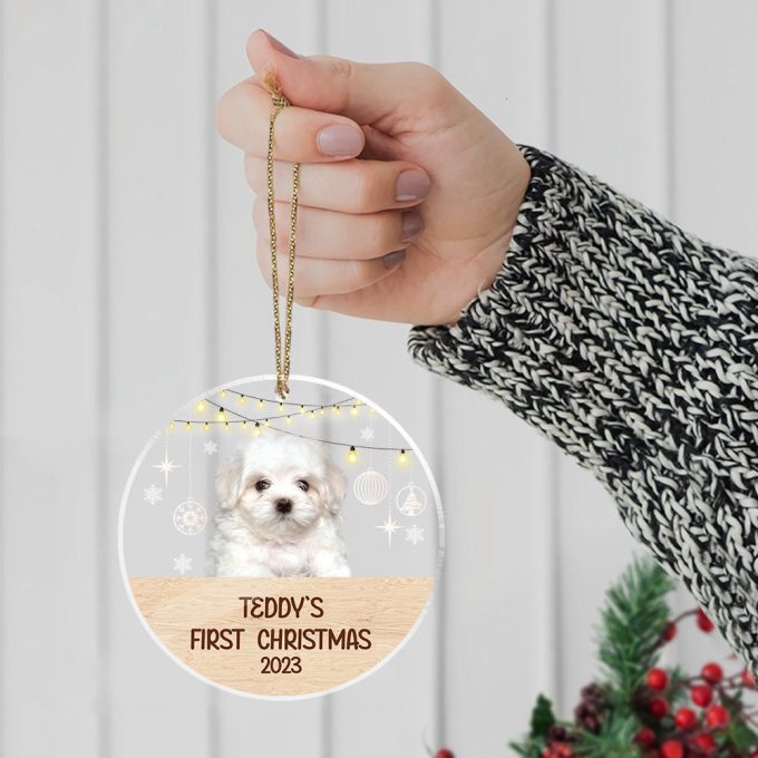 Personalized Pet Ornament Using Pet'S Photo Name Dog First Christmas Ornament Gift For Dog Dog Ornament Christmas Tree Decor 4