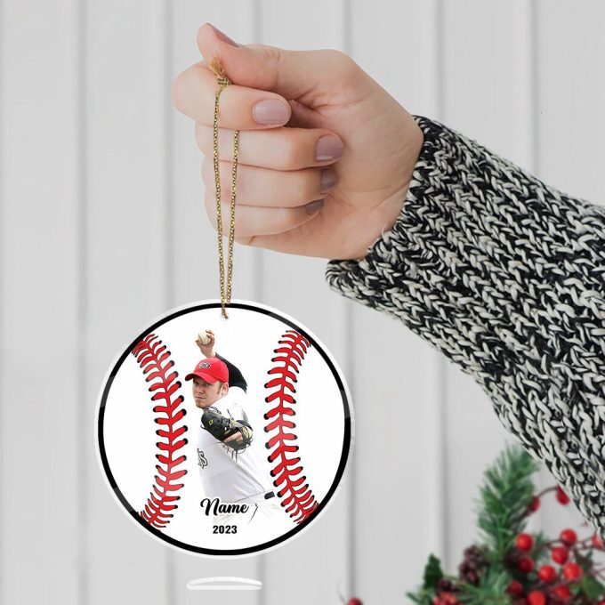 Personalized Photo Softball Ornament Softball Christmas Ornamentsoftball Ornamentbaseball Lovers Ornament Gift For Fansgift For Catcher 3