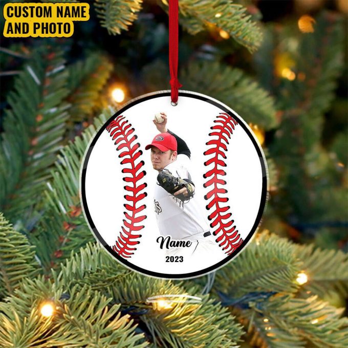 Personalized Photo Softball Ornament Softball Christmas Ornamentsoftball Ornamentbaseball Lovers Ornament Gift For Fansgift For Catcher 5