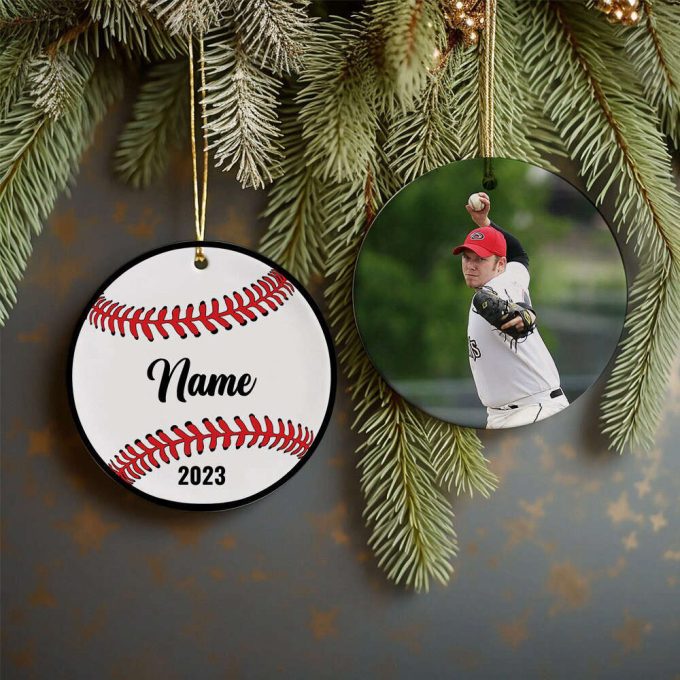 Personalized Photo Softball Ornament Softball Christmas Ornamentsoftball Ornamentbaseball Lovers Ornament Gift For Fansgift For Catcher 6