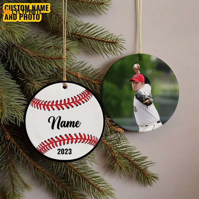 Personalized Photo Softball Ornament Softball Christmas Ornamentsoftball Ornamentbaseball Lovers Ornament Gift For Fansgift For Catcher 1
