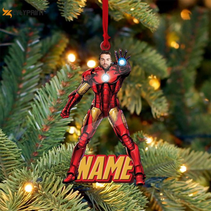 Personalized Portrait Ornament Custom Superhero Portrait Family Avengers Acrylic Ornament Custom Marvel Ornament Family Tree Decor 1