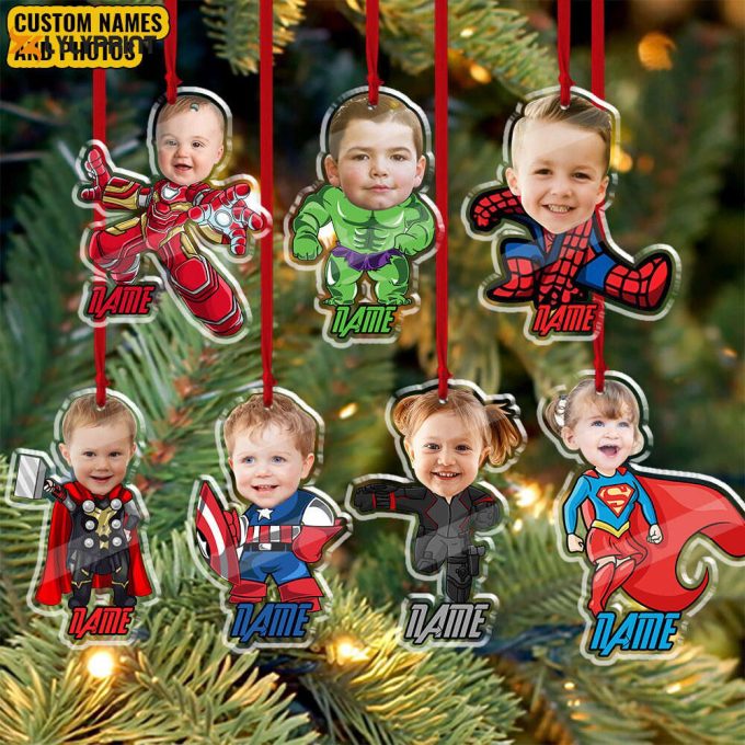 Personalized Portrait Ornament Personalized Marvel Avengers Ornament Family Avengers Ornament Custom Marvel Ornament Avengers Squad 1