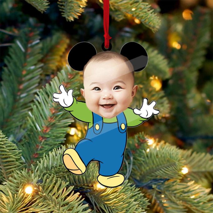 Personalized Portrait Ornament Personalized Mickey And Minnie Ornament Baby Mickey Ornament Baby Minnie Ornamentfirst Christmas Ornament 2