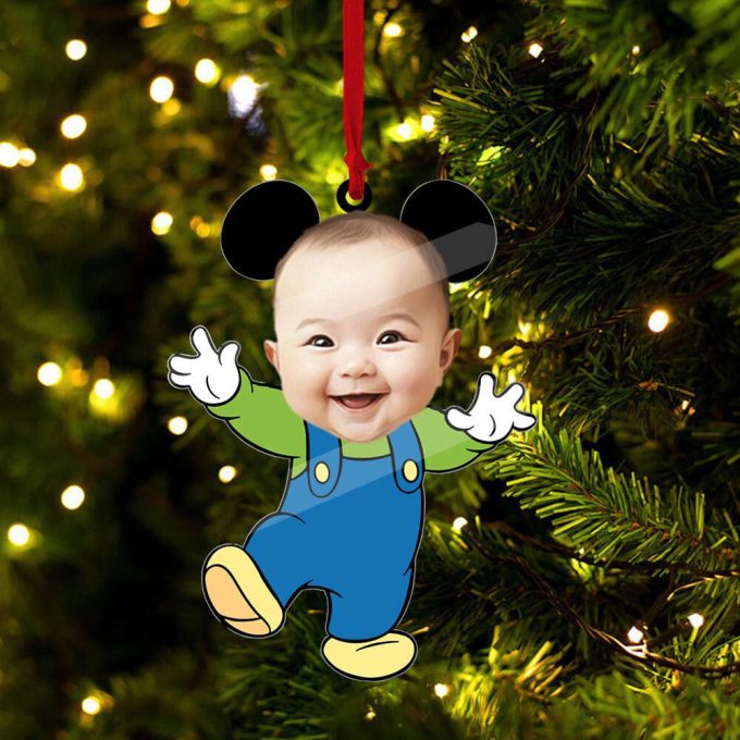 Personalized Portrait Ornament Personalized Mickey And Minnie Ornament Baby Mickey Ornament Baby Minnie Ornamentfirst Christmas Ornament 3