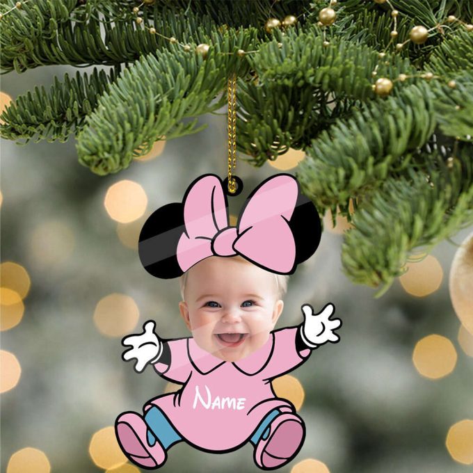 Personalized Portrait Ornament Personalized Mickey And Minnie Ornament Baby Mickey Ornament Baby Minnie Ornamentfirst Christmas Ornament 4