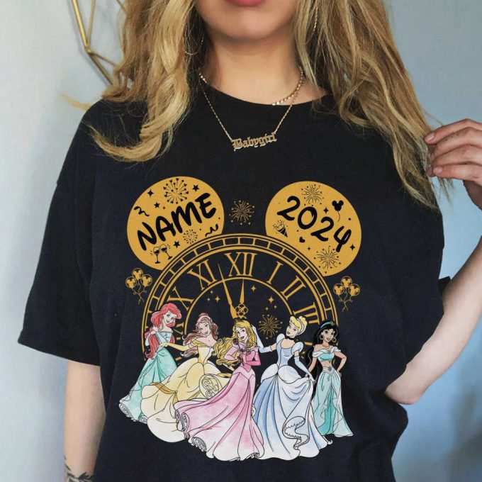 Personalized Princesses New Year 2024 Shirt, Disneyland Girls Trip 2024 Shirt, Mickey Happy New Year Shirts, Disneyland Disneyworld Tee 2