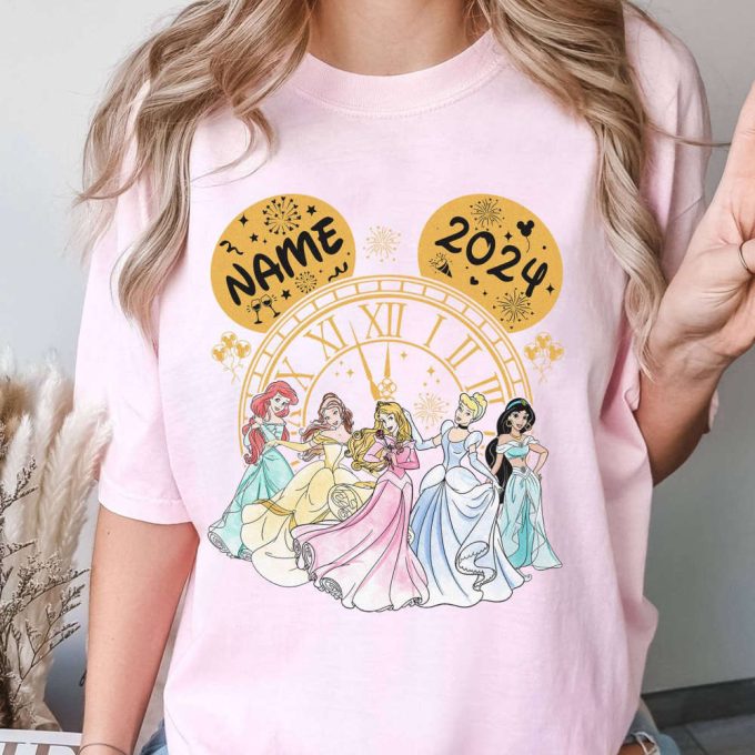 Personalized Princesses New Year 2024 Shirt, Disneyland Girls Trip 2024 Shirt, Mickey Happy New Year Shirts, Disneyland Disneyworld Tee 3