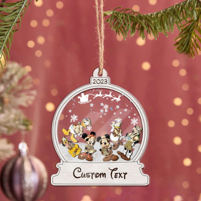 Personalized Safari Mickey And Friends Ornament Christmas Disney Ornament Minnie Daisy Donald Goofy Pluto Ornament Gift 3