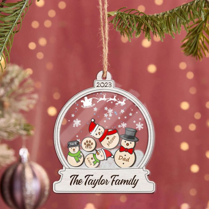 Personalized Snowman Family Christmas Ornaments 2023 Christmas Ornament Snowman Ornamentsnowman Decor Christmas Tree Ornamentsxmas Gift 3