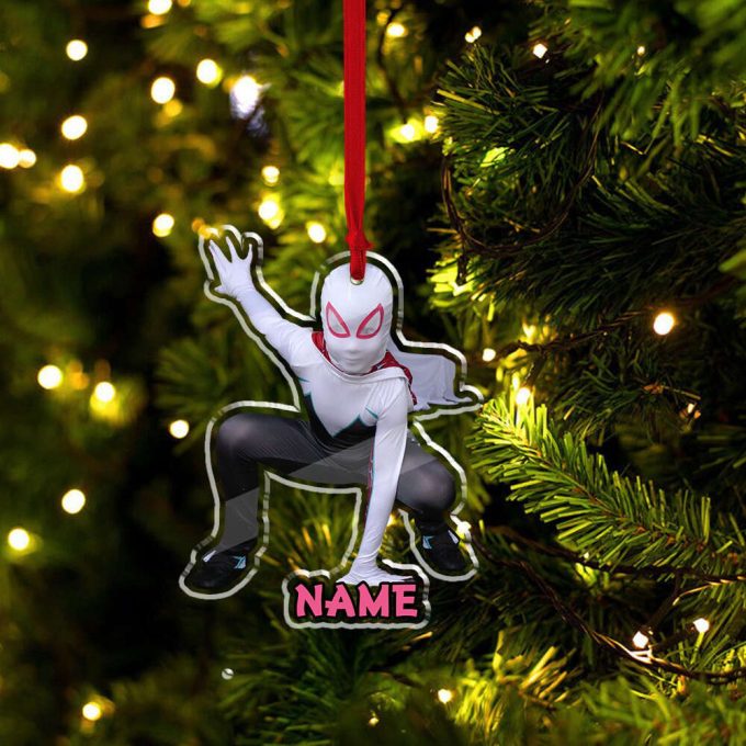 Personalized Spider Gwen Ornament Gwen Stacy Ornaments Ghost Spider Christmas Ornament Spidey And His Amazing Friends Ornament 2